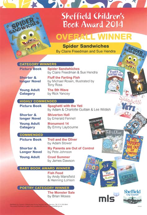 Sheffield Children's Book Award: And the winning books are.......