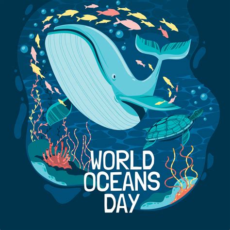 World Oceans Day Poster Concept 2540448 Vector Art at Vecteezy