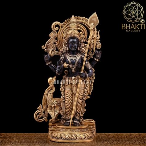 Lord Murugan Statue in Brass 53 Cm Big Large Size Black - Etsy