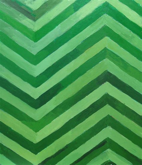 Green Stripes Painting by Kazuya Akimoto | Fine Art America