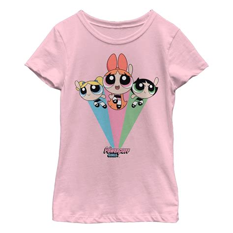 The Powerpuff Girls - Girl's The Powerpuff Girls Rainbow Flight T-Shirt - Walmart.com - Walmart.com