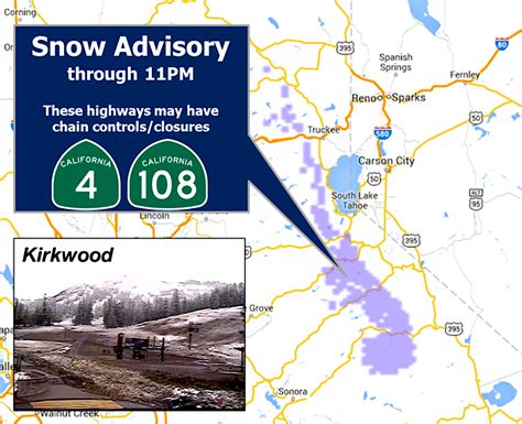 NOAA: Winter Weather Advisory for Sierra Nevada, CA Today | New Snow ...