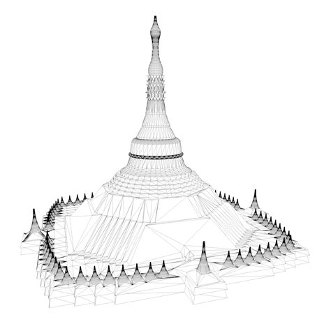 Myanmar Pagoda Sketch - Best Decorations