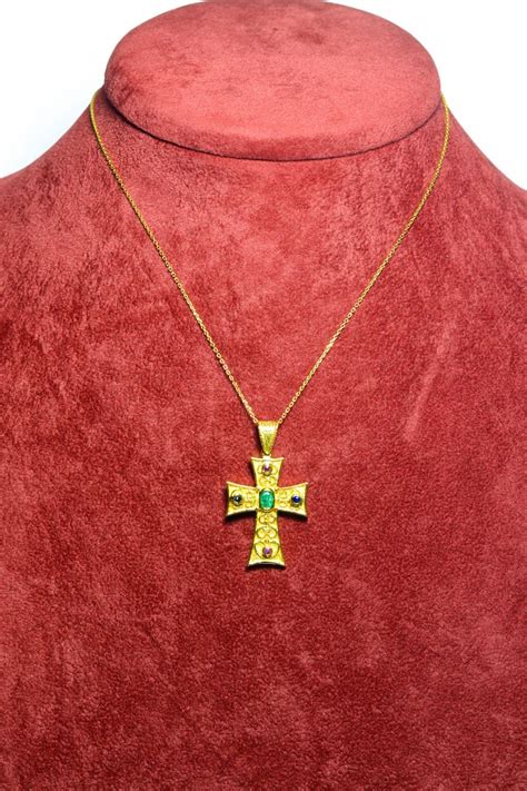 Greek Cross Gold Greek Orthodox Baptism Cross 14K Solid Gold - Etsy