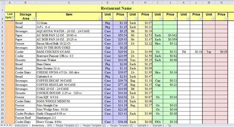 Sync Inventory and Recipes with Excel - Chefs Resources | Recipe template, Recipe cards template ...