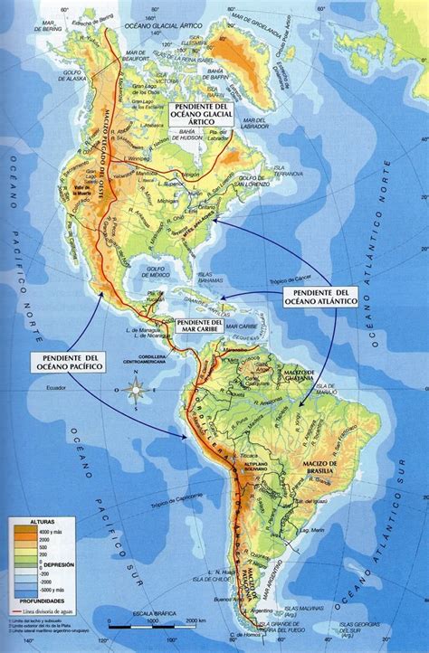 Mapa físico de América | Social Hizo