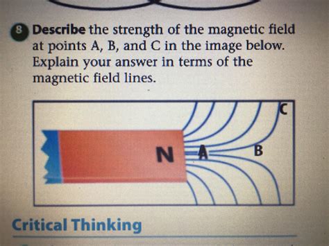 Describe the strength of the magnetic field at points a b and c in the image below. Explain your ...