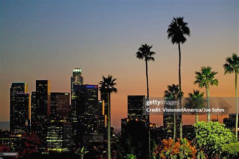 Los Angeles Skyline At Sunset High-Res Stock Photo - Getty Images