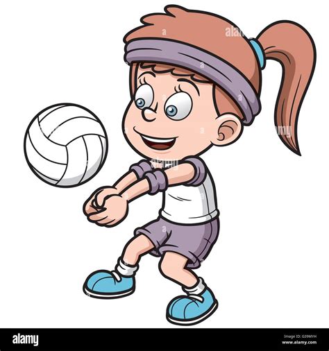 Vector illustration of Young volleyball player Stock Vector Image & Art - Alamy