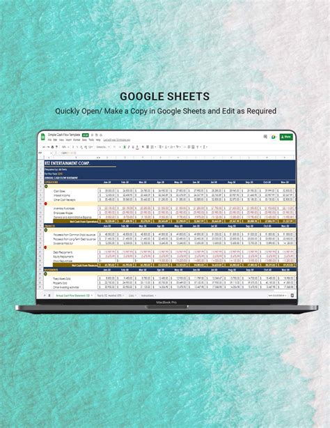 Simple Cash Flow Template - Google Sheets, Excel | Template.net