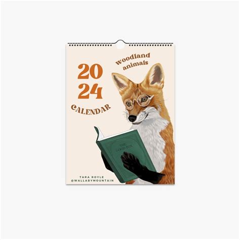 2024 Animal Wall Calendar, Woodland Animal Calendar, Calendar 2024 ...