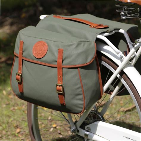 Tourbon Bike Double Panniers Rear Seat Bicycle Bag Canvas Waterproof Cycling USA 799392105416 | eBay