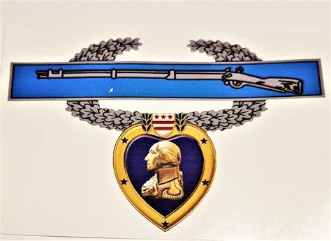 CIB/combat Wounded Purple Heart Window Decal | Command Headquarters