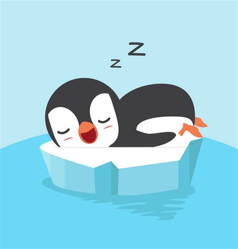 Cute penguin sleep on floating ice 621145 Vector Art at Vecteezy