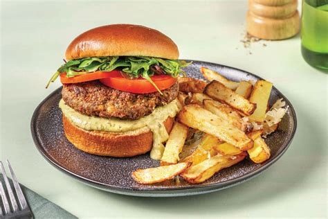 Easy Beef Burger & Parmesan Fries Recipe | HelloFresh