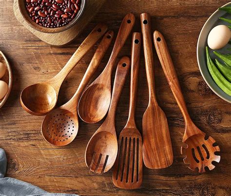 Classic 7 Pieces Wooden Kitchen Utensils SetEco Friendly | Etsy