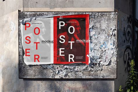 Free Torn Street Poster Mock-up PSD - PsFiles