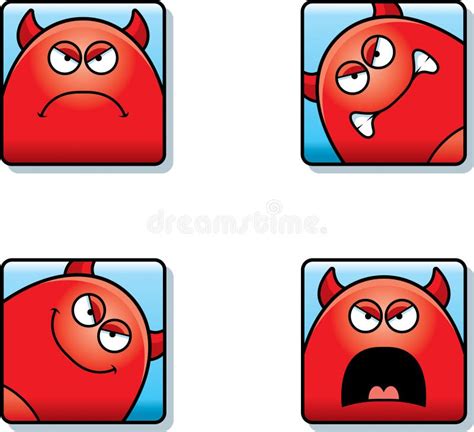 Angry Cartoon Devil Icons stock vector. Illustration of monster - 116183920