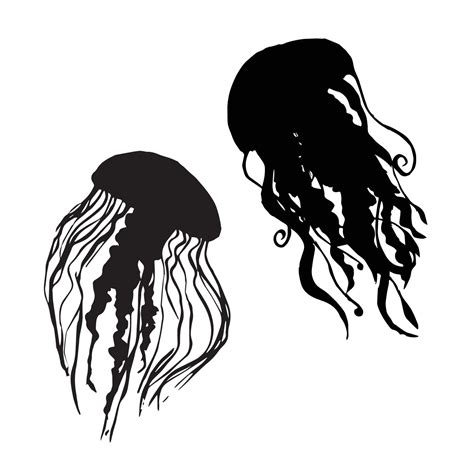 Jellyfish silhouette Art 7170182 Vector Art at Vecteezy