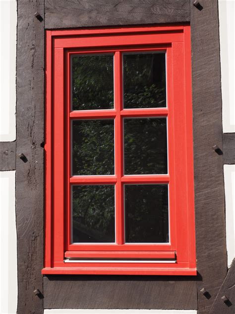 Free Images : glass, red, door, picture frame, fachwerkhaus, window frames, lattice window ...