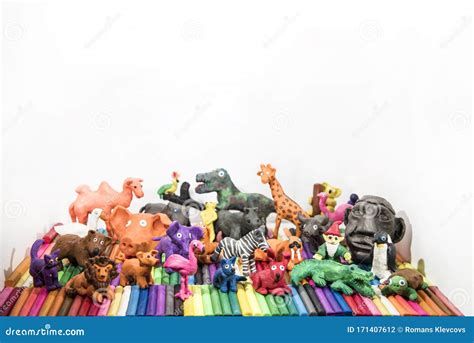 Animals Made from Play Clay Stock Photo - Image of color, bear: 171407612