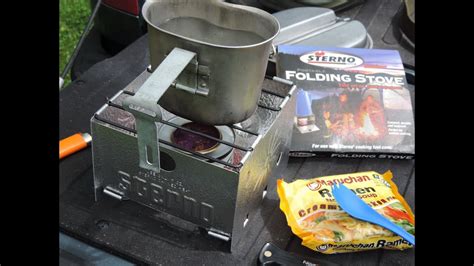 Sterno Outdoor Portable Folding Stove - Ramen On The Range - YouTube