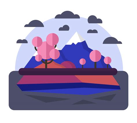 Flat Landscape Design 183727 Vector Art at Vecteezy