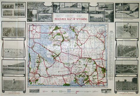 (Wyoming) Resource Map of Wyoming – The Old Map Gallery