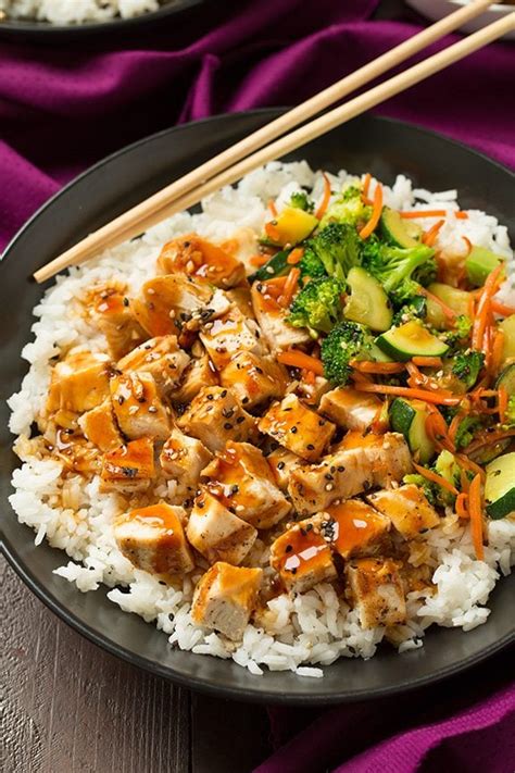 Teriyaki Grilled Chicken and Veggie Rice Bowls - Cooking Classy