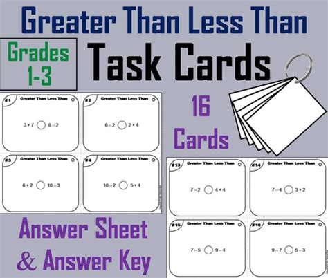 Greater Than Less Than Task Cards | Teaching Resources