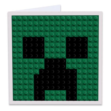 Minecraft Creeper Pixel Art Build-On Greeting Card | BRIK