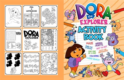 Dora The Explorer Activity Book Premium Coloring Dot To Dot | Etsy