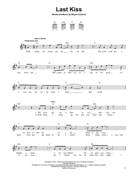 Last Kiss | Sheet Music Direct