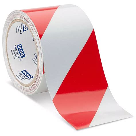 Reflective Tape - 3" x 10 yds, Red/White S-15793 - Uline