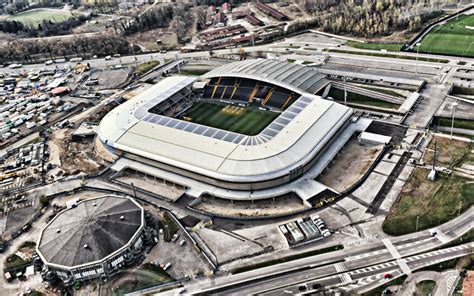 Download wallpapers Stadio Friuli, Italian football stadium, aerial view, Udinese Calcio Stadium ...