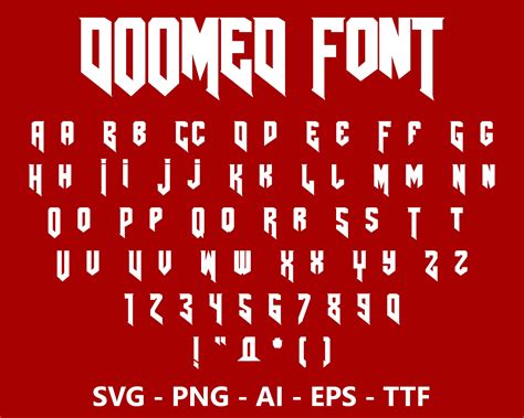 Doomed Font Ttf Svg Eps Png Cricut Silhouette - Etsy