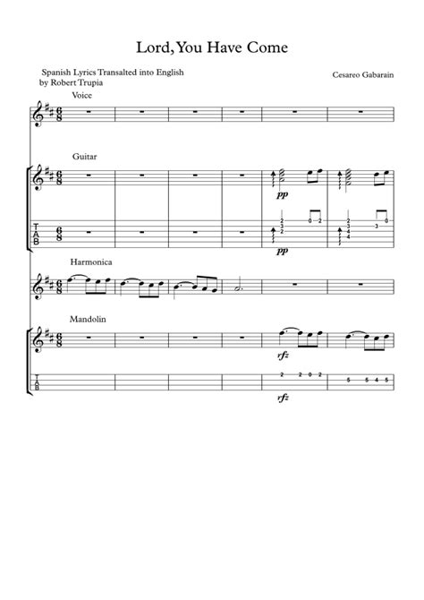 Lord, You Have Come (arr. Ronald Batkiewicz) by Cesareo Gabarain Sheet Music for Guitar Ensemble ...