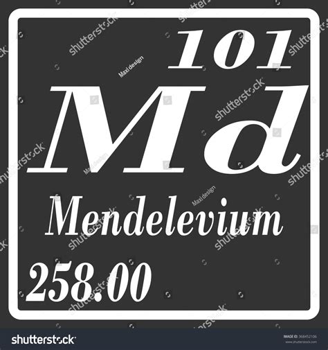 Periodic Table Elements Mendelevium Stock Vector (Royalty Free) 368452106 | Shutterstock