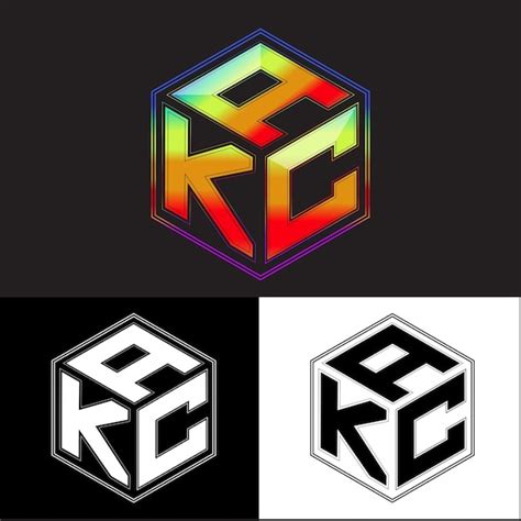 Premium Vector | Initial letters akc polygon logo design vector image