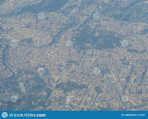 Aerial view of Rome stock photo. Image of centre, town - 130024918