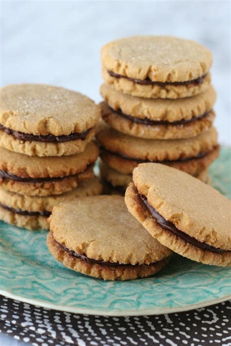 Peanut Butter Cookies with Chocolate Filling - Glorious Treats