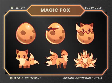 Fox Logo Twitch sub badges / Fox Logo Twitch emotes / Fox Logo badges for streamers / Fox Logo ...