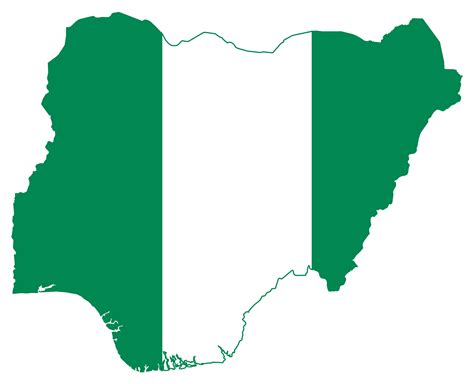 Large flag map of Nigeria | Nigeria | Africa | Mapsland | Maps of the World