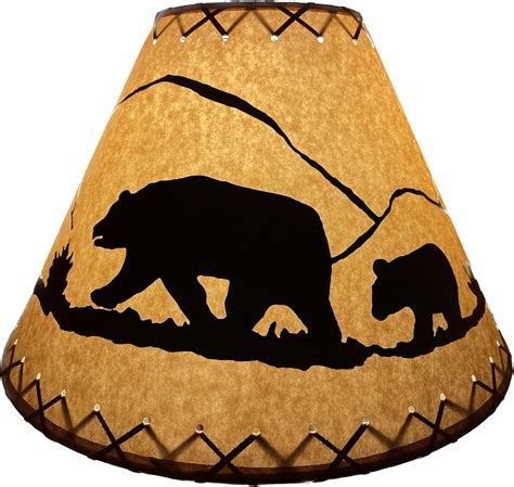 Rustic Oiled Kraft Laced Bear Lamp Shade - 16" - Amazon.com