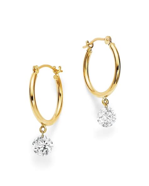 AeroDiamonds 18K Yellow Gold Diamond Dangle Hoop Earrings Jewelry & Accessories - Bloomingdale's ...