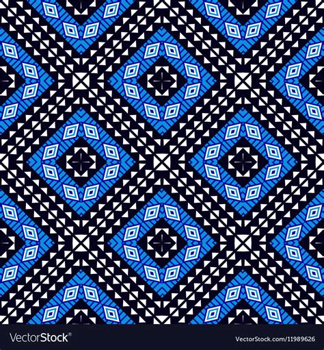 African geometric pattern in blue Royalty Free Vector Image