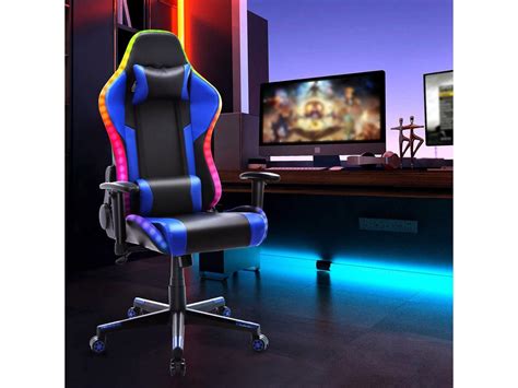 YOUTHUP Gaming Chair with RGB LED Lights, Racing Style Recliner Swivel ...