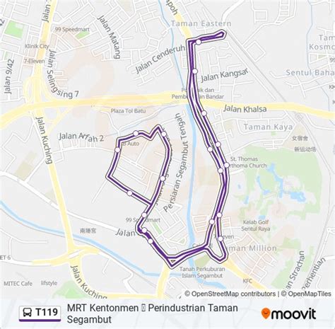 t119 Route: Schedules, Stops & Maps - MRT Kentonmen ↺ Perindustrian ...