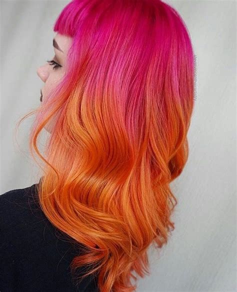 Pink orange | Orange ombre hair, Pink and orange hair, Orange hair