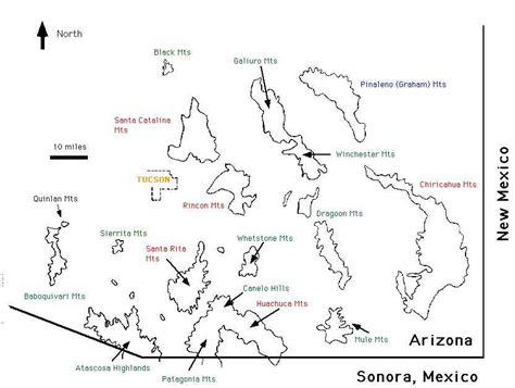 Map Of Arizona Mountain Ranges | Cities And Towns Map